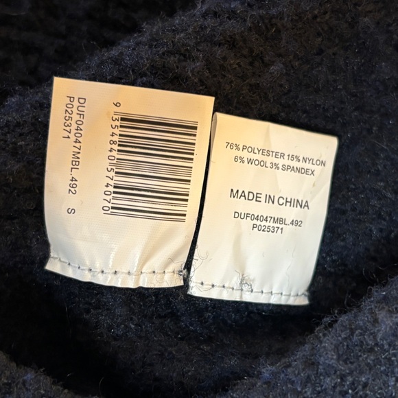 Dissh Oversized Crew Neck Long Sleeves Boucle Sweater Navy Ink Blue - Size Small - Picture 7 of 9